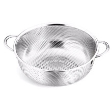 Edelstahl-Sieb, Drahtkorb für schnelles Abtropfen, feinmaschiges Küchengerät, vielseitiges, mikroperforiertes, robustes Metallsieb,