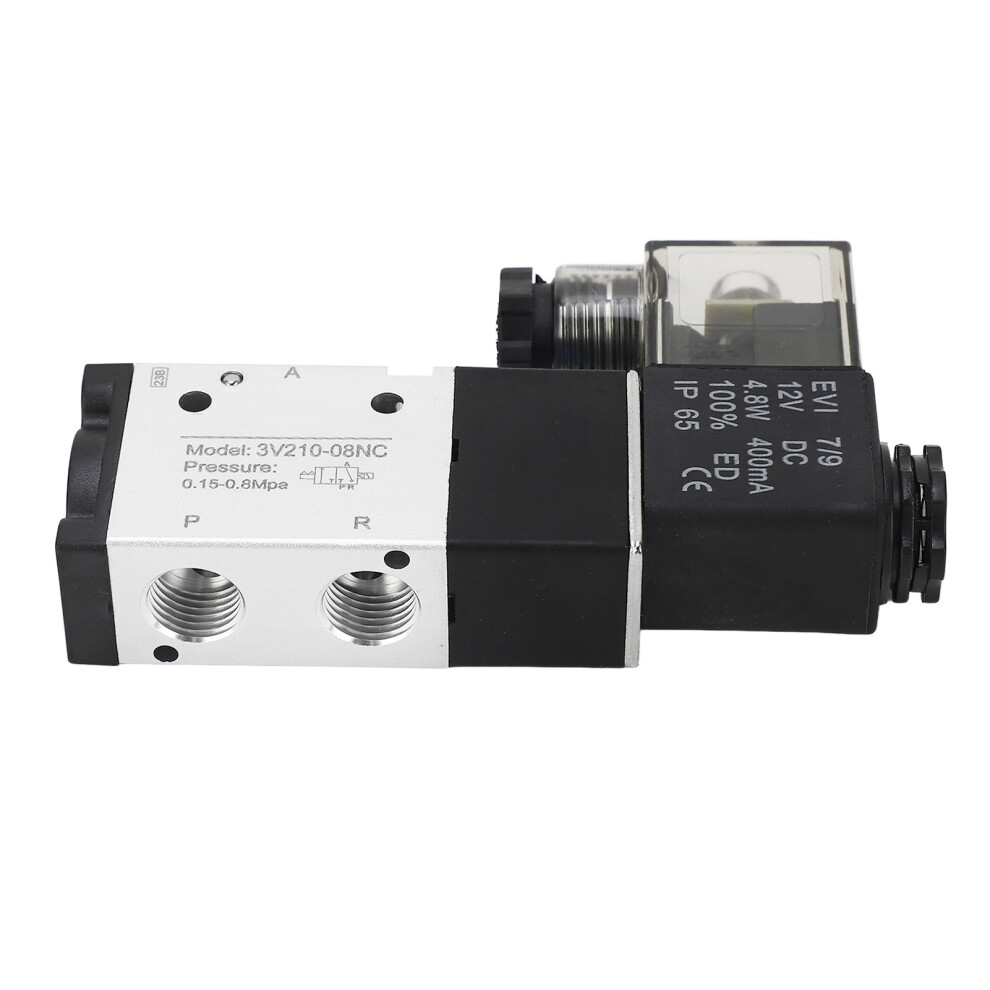 2 Position 3-Way Npt Pneumatic Solenoid Valve Dc12v, Ip65, Aluminum 7901375862800