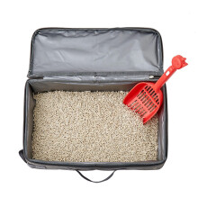 Letto Portatile per Gatto da Viaggio 30x30x11cm Grigio Pieghevole Antipioggia