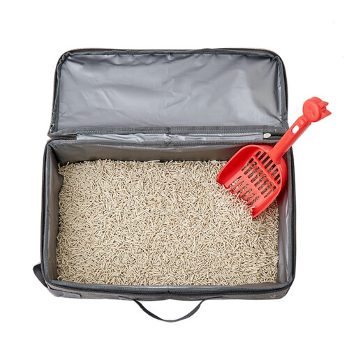 Faltbare tragbare Katzentoilette 30x30x11cm Grau Geruchsneutral Leak-Proof