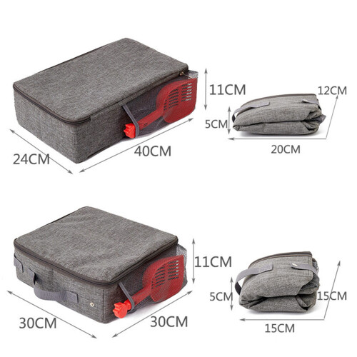 Faltbare tragbare Katzentoilette 30x30x11cm Grau Geruchsneutral Leak-Proof 1