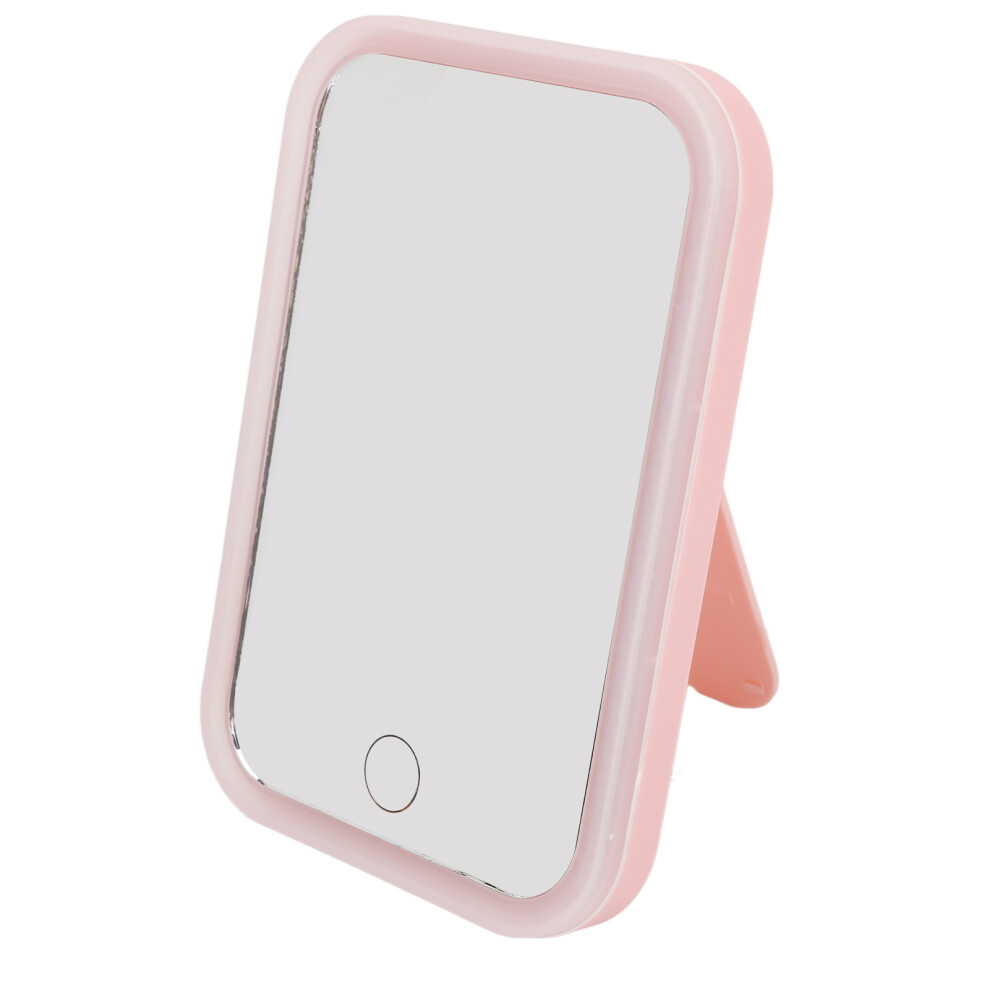 Pink LED Touch Makeup Mirror, 500mAh, Adjustable Brightness