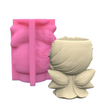 Moule en Silicone pour Pots de fleurs de belle fille, bougeoir