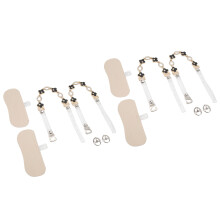 2 Pairs Black & Transparent High Heel Ankle Straps with Clover Decor