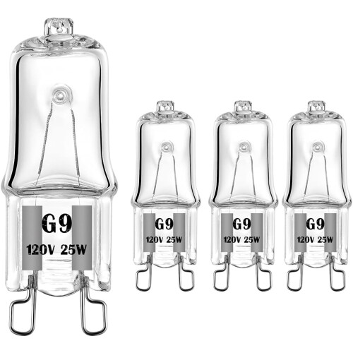 Lâmpada para eletrodomésticos de 25W, compatível com a lâmpada interna do micro-ondas KitchenAid com base G9, lâmpada halógena, substitui a