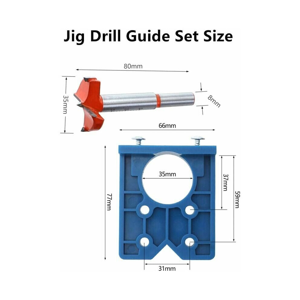 Professional Woodworking Solution, Concealed Hinge Jig Kit With Carbide Tipped Bit For Accurate Drilling, Versatile Application In Cabinet, Cupboard, 9169997060686
