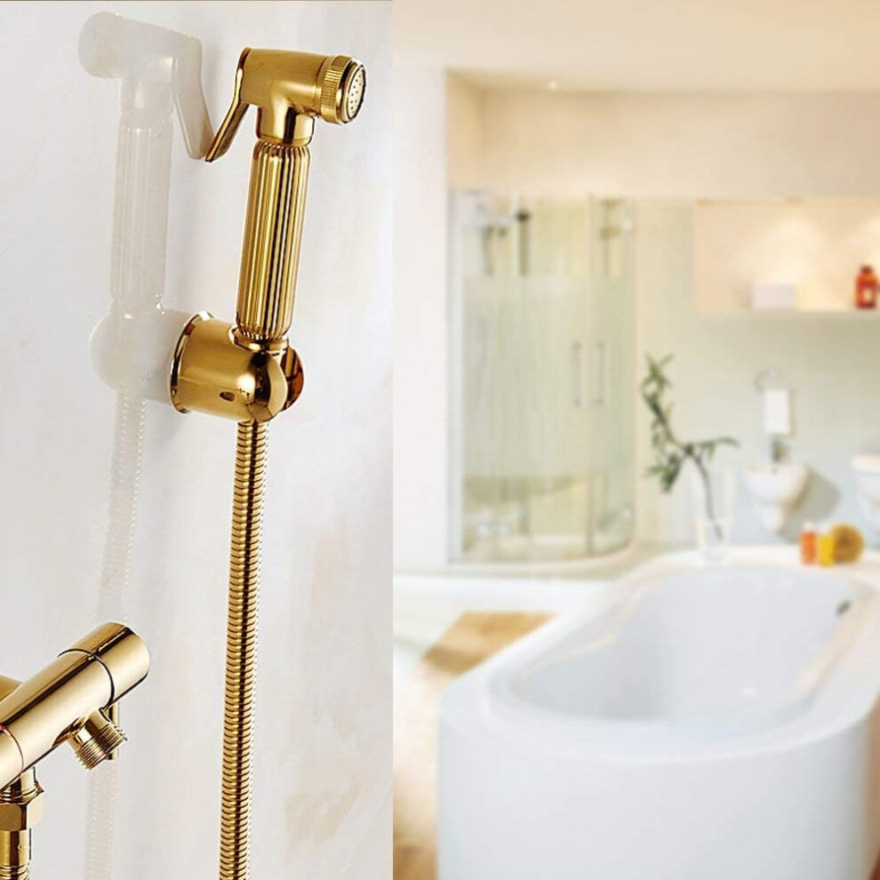 Comfortable Experience With Solid Brass Bidet Sprayer, Ergonomic Long Handle With Adjustable Water Pressure And Powerful Jet Rinse For Personal Care, 9405630189681