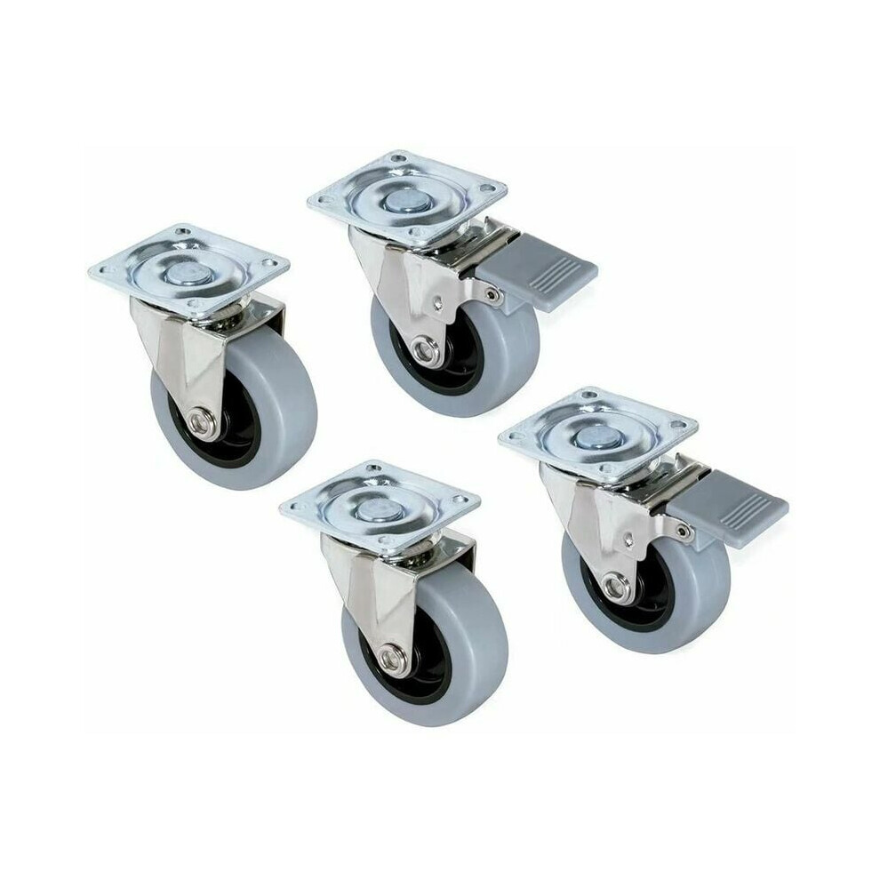 Swivel Castors For Furniture, Easy Movement With Silent Shock Absorption, Set Of 4 For Industrial And Residential Applications 9128293051446