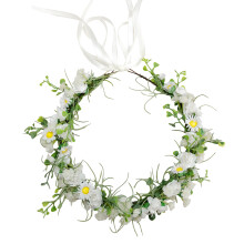 Hochzeitsaccessoire: Blumenkranz, verstellbarer Haarschmuck im Boho-Stil für Fotoshootings, Dekoration aus Seidenblumen und Grün