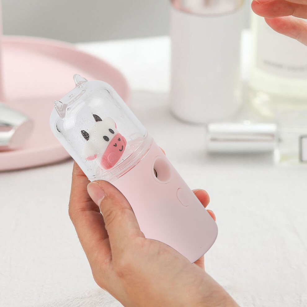 Pink Nano Facial Mist Sprayer - 30Ml Handheld Usb Rechargeable