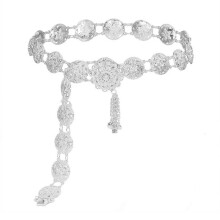 Chaîne de taille réglable avec détails de franges pour-Argent