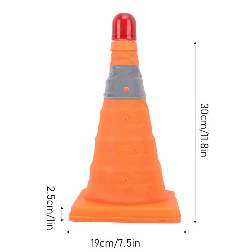 Durable Reflective 30x19x19cm Cone with LED Light and Collapsible Design 1