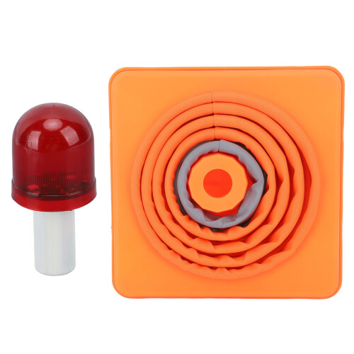 Durable Reflective 30x19x19cm Cone with LED Light and Collapsible Design 2