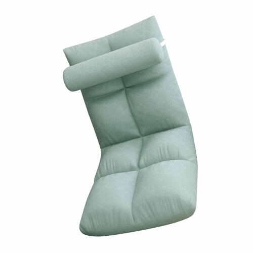 Peacock Blue Folding Floor Chair with Back Support, 8-Grid Recliner 2