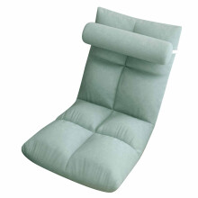 Peacock Blue Folding Floor Chair with Back Support, 8-Grid Recliner