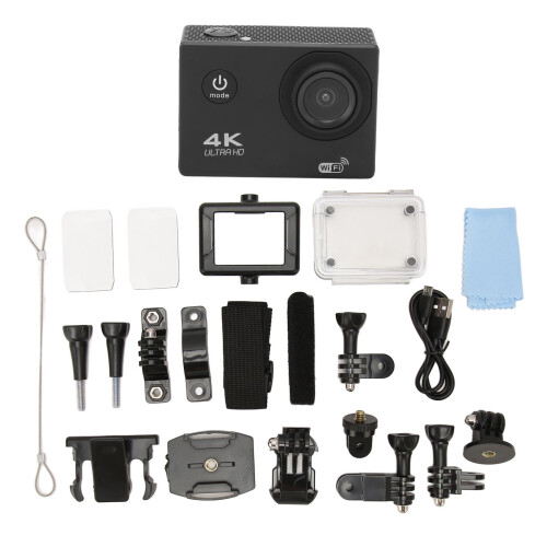 4K HD Action Camera Waterproof 98.4ft WiFi 2.0" Screen Black 1