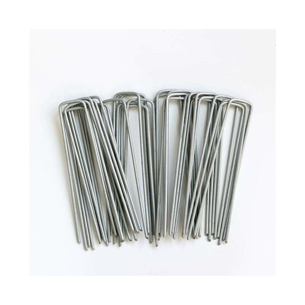 Multi-Purpose Garden Staples, 50 Pack Reusable Landscape Stakes For Weed Barrier Holding, Heavy Duty Galvanized Pins With Sharp End Design, Easy To 9128293071888