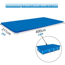 Capa retangular para piscina, tecido azul resistente aos raios UV, impermeável e de instalação rápida, mantém a piscina limpa para piscinas