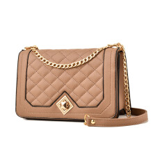 Bolsa transversal acolchoada com alça de corrente para mulheres, pequena bolsa transversal em tecido Oxford de alta densidade, leve e durável com