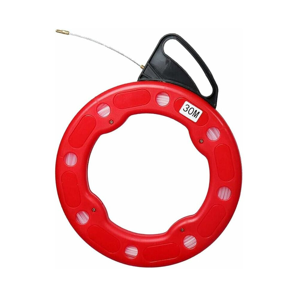 Non-Conductive Fiberglass Nylon Fish Tape, Durable Construction Wire Puller Tools For Effortless Wire Guiding, 4.0Mm 30M 9405630219494