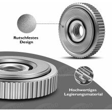 Porca de flange para esmerilhadeira angular, fixação rápida e afrouxamento de discos sem chave, compatibilidade versátil para diversas marcas de