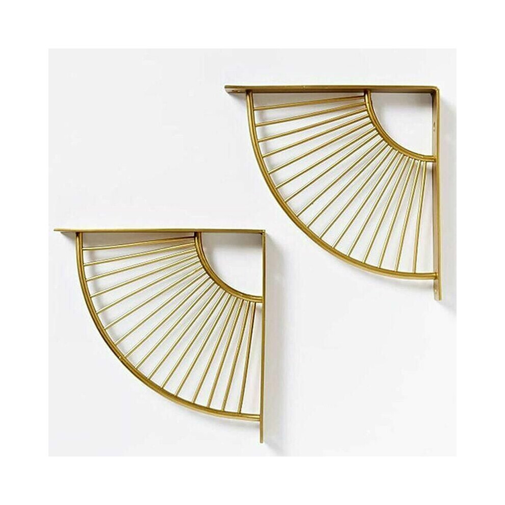 Decorative Floating Shelf Brackets, Golden Shelve Brackets With Triangle Structure And High-Temperature Baking Paint Finish For Elegant And Sturdy 9405630824346