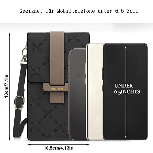 Τσάντα Crossbody με οθόνη αφής για γυναίκες, ρυθμιζόμενο λουράκι ώμου RFID Block Phone Centre, 1