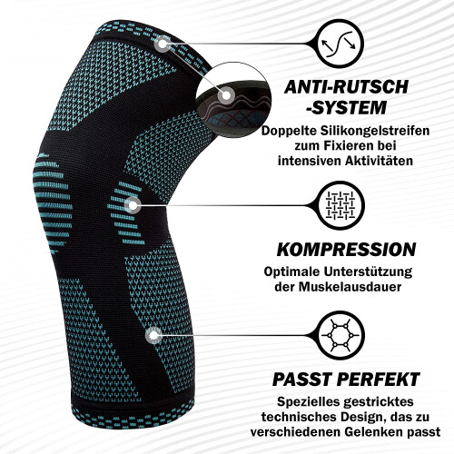 Non-Slip Knee Brace Compression Support, Breathable Fabric for Activity Flexibility & Joint Stability, Enhanced Muscle Support for Protection from 2