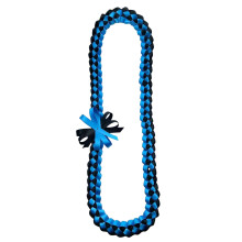Collier ras du cou tressé avec corde d'honneur, fleur-bleu noir