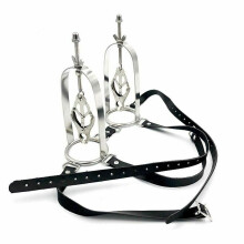 Breast Harness Metal Nipple Clamps Torture Play Bdsm Bondage Restraints