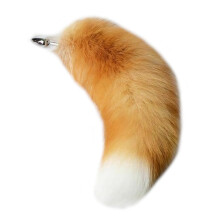 (Yellow, S) Fluffy Soft Faux Fur Puppy Kitten Fox Tail Anal Bdsm Cosplay Butt Plug