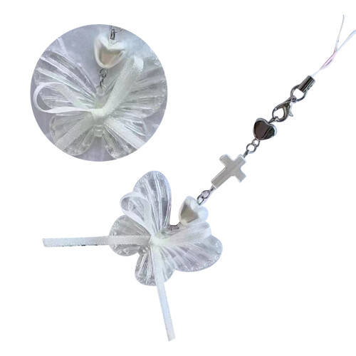 Acrylic Butterfly Pendant Keychain Personalized Bow Phone-Pink 2