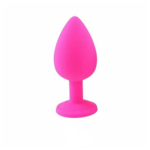(Pink, Large-1) 3 Set Silicone Crystal Jewel Butt Plugs Tear Drop Anal