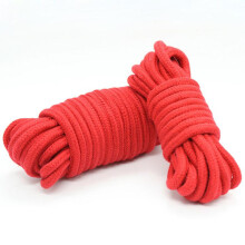 (Red, 5M) Soft Cotton Knitted Rope Bondage Kink Bdsm Fetish Restraints