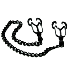 (Black, 1) Black Metal Nipple Clamps Chain Breast Bondage Bdsm Kink Fetish Restraints