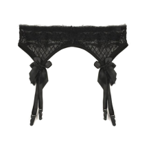 (Black-Garters) Lace Top Stockings Plus Garter Belt Women Erotic Lingerie Hosiery Bdsm Fetish