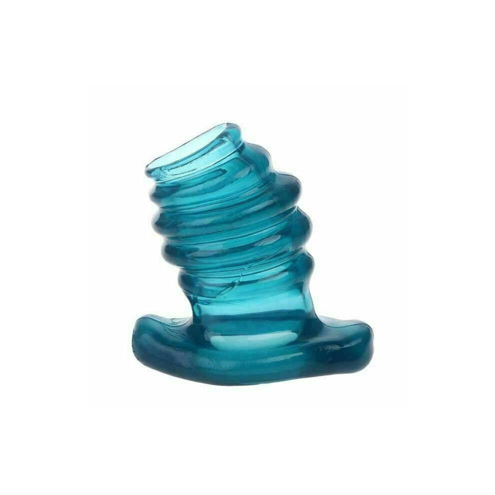 House Of Dasein Blue (Blue) Hollow Tunnel Butt Rippled Thread Anal Peep Hole Enema Plug