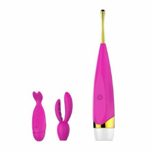 (Hot Pink) Intense Clitoris Stimulator G-Spot Vibrator Nipple Massager Clitoral Orgasm Women