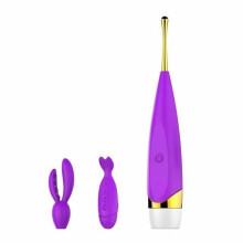 (Purple) Intense Clitoris Stimulator G-Spot Vibrator Nipple Massager Clitoral Orgasm Women