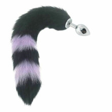 (Medium 111) Black Fox Tail Anal Butt Plug Faux Fur Stainless Steel Cosplay Bdsm Pet Play