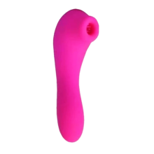(Red) Clitoral Suction 12 Speed Double Sucking Vibrator Sex Toys For Women