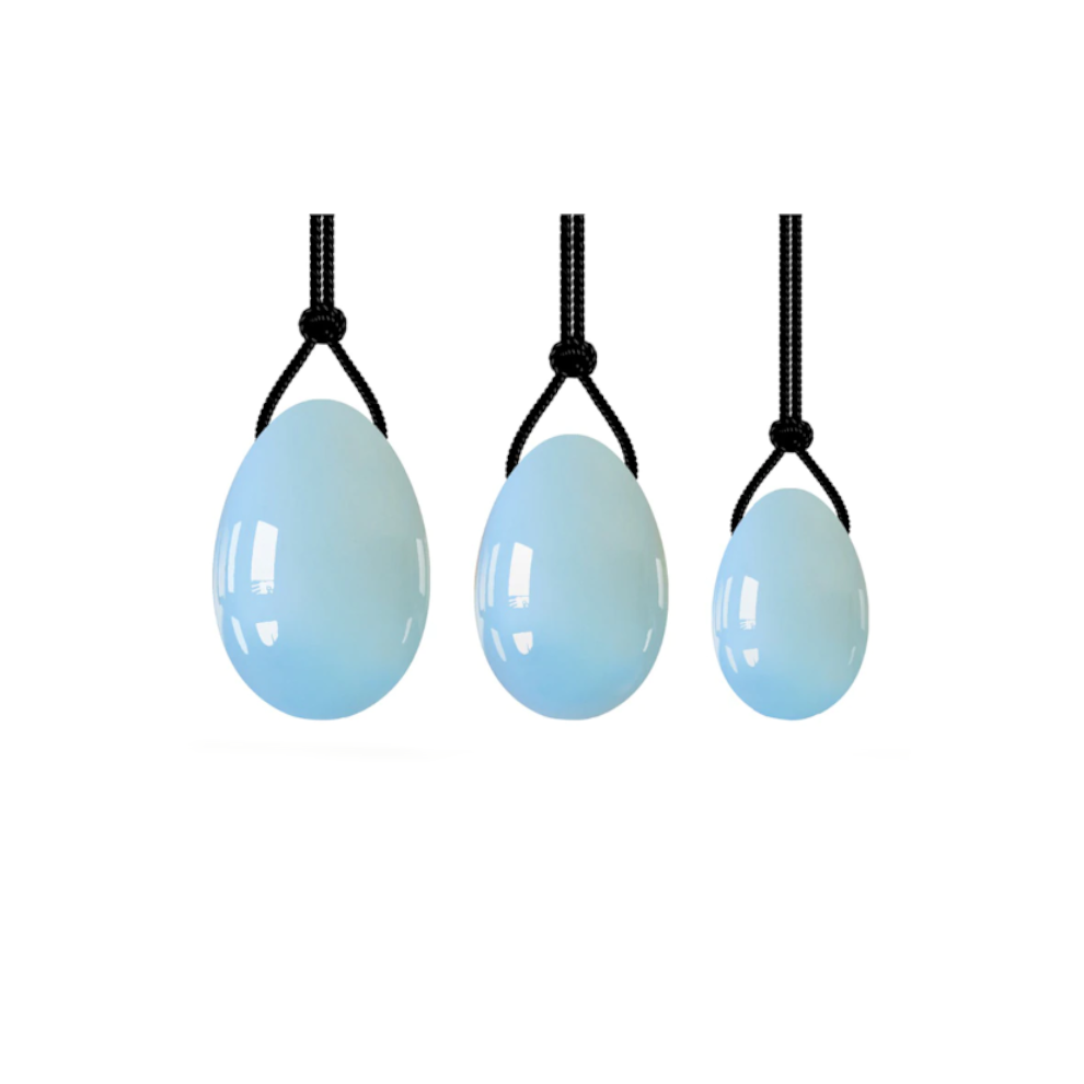 House Of Dasein (3 Opal Eggs, Jade) Yoni Egg Rose Quartz Jade Women Kegel Ben Wa Balls Crystal Bondage Kink Bdsm