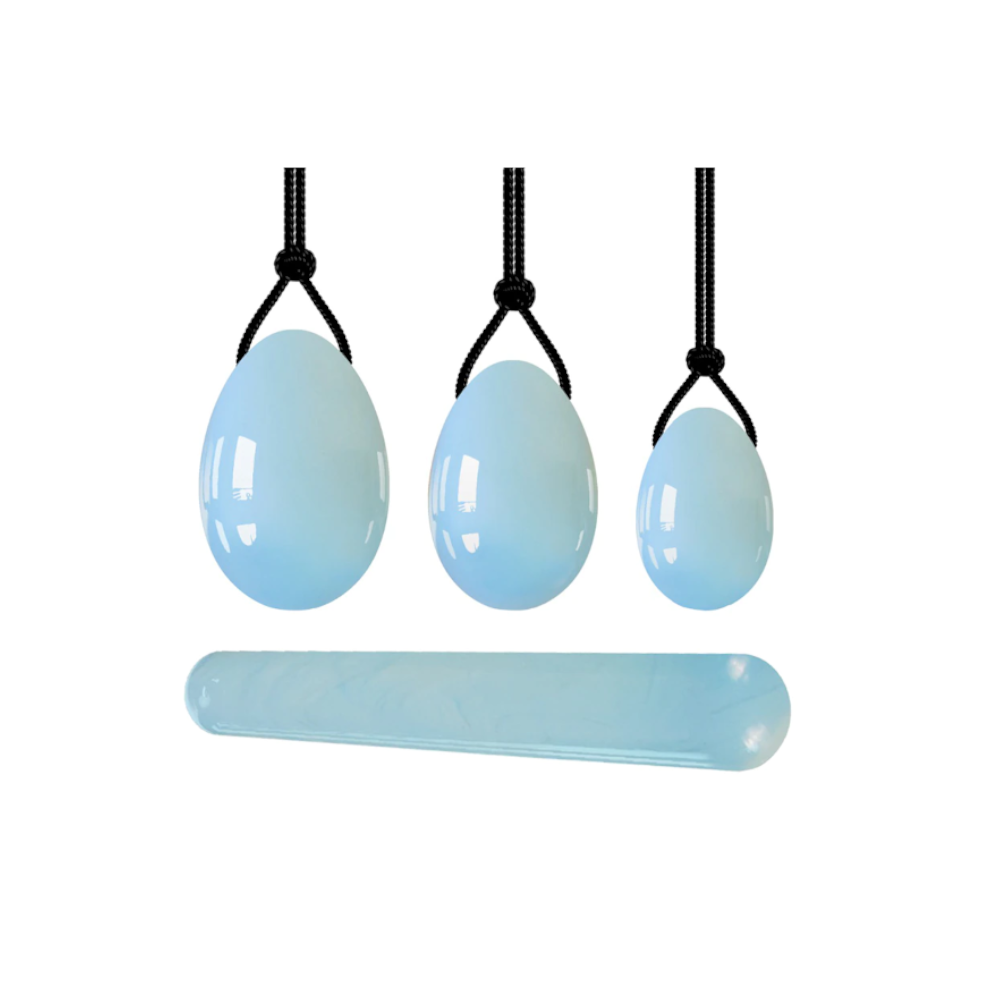 House Of Dasein (Opal Egg Set, Jade) Yoni Egg Rose Quartz Jade Women Kegel Ben Wa Balls Crystal Bondage Kink Bdsm