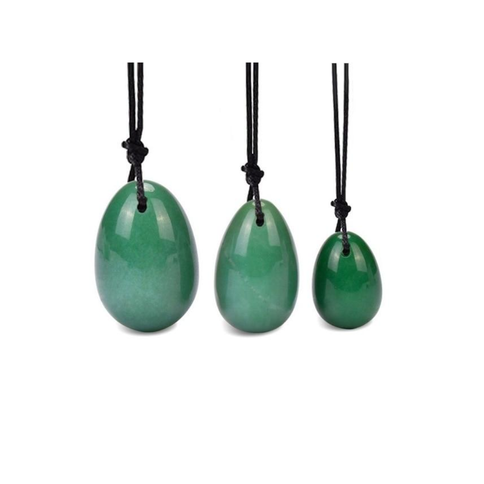 House Of Dasein (3 Aventurine Eggs, Jade) Yoni Egg Rose Quartz Jade Women Kegel Ben Wa Balls Crystal Bondage Kink Bdsm