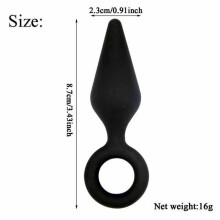 (Black, 8.7cm) Silicone Black Pink Purple Dildo Butt Plug Set Bdsm Anal Training Fetish