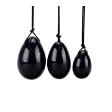 (3 Obsidian Eggs, Jade) Yoni Egg Rose Quartz Jade Women Kegel Ben Wa Balls Crystal Bondage Kink Bdsm