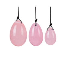 (3 Pink Eggs, Jade) Yoni Egg Rose Quartz Jade Women Kegel Ben Wa Balls Crystal Bondage Kink Bdsm
