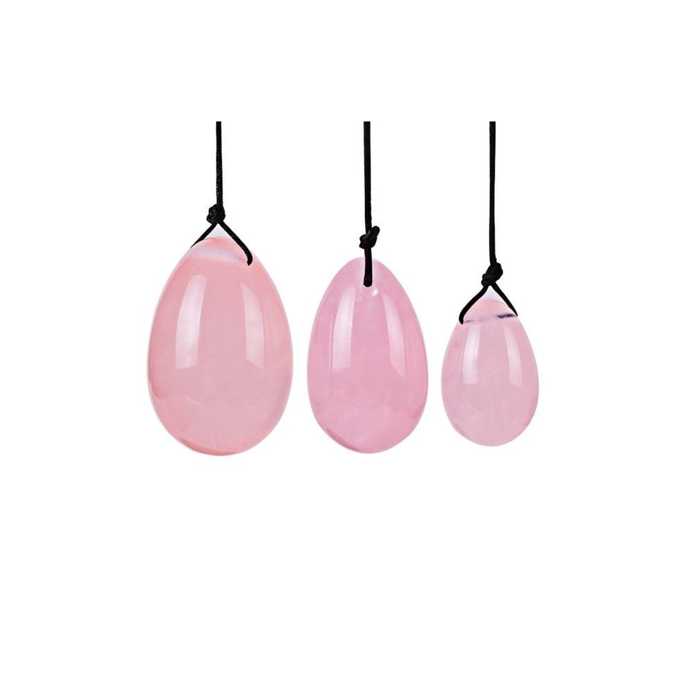 House Of Dasein Pink (3 Eggs, Jade) Yoni Egg Rose Quartz Jade Women Kegel Ben Wa Balls Crystal Bondage Kink Bdsm