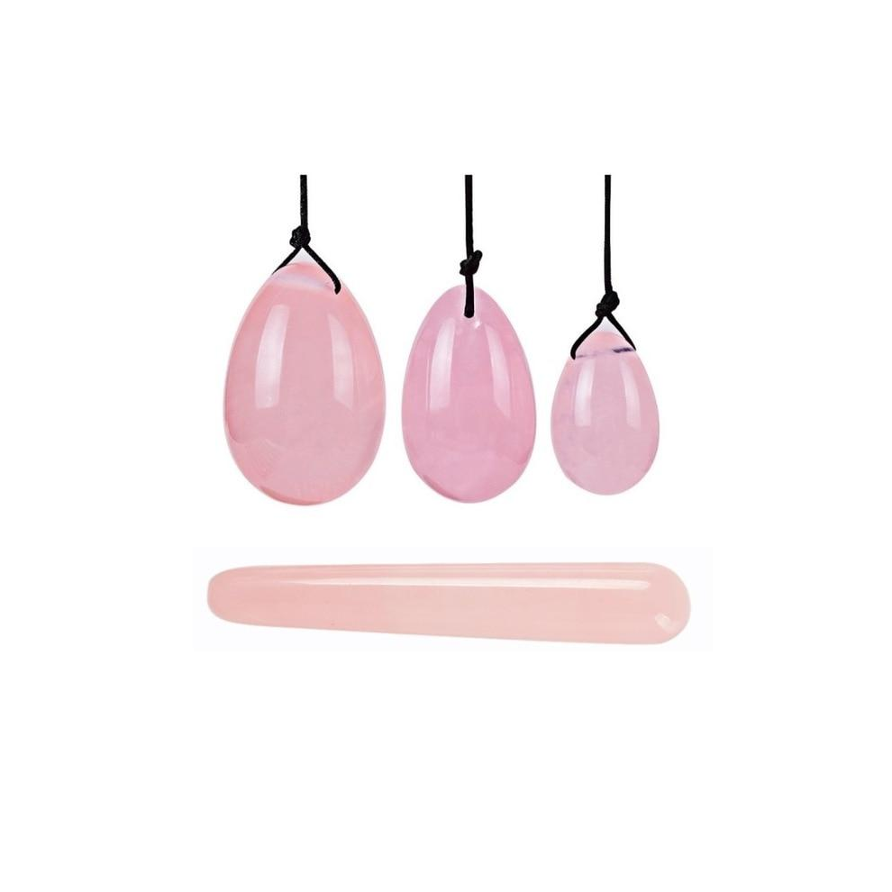 House Of Dasein Pink ( Egg Set, Jade) Yoni Egg Rose Quartz Jade Women Kegel Ben Wa Balls Crystal Bondage Kink Bdsm