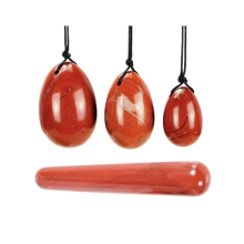 (Red Jasper Egg Set, Jade) Yoni Egg Rose Quartz Jade Women Kegel Ben Wa Balls Crystal Bondage Kink Bdsm